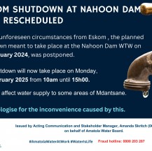 Postponed- Eskom Planned Power Outage Nahoon Dam WTW