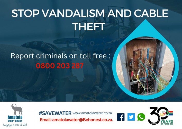 STOP VANDALISM AND CABLE THEFT 