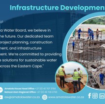 At Amatola Water Board, we believe in building the future. Our dedicated team excels in project planning, construction management and infrastructure development. We’re committed to providing innovative solutions for sustainable water services across 